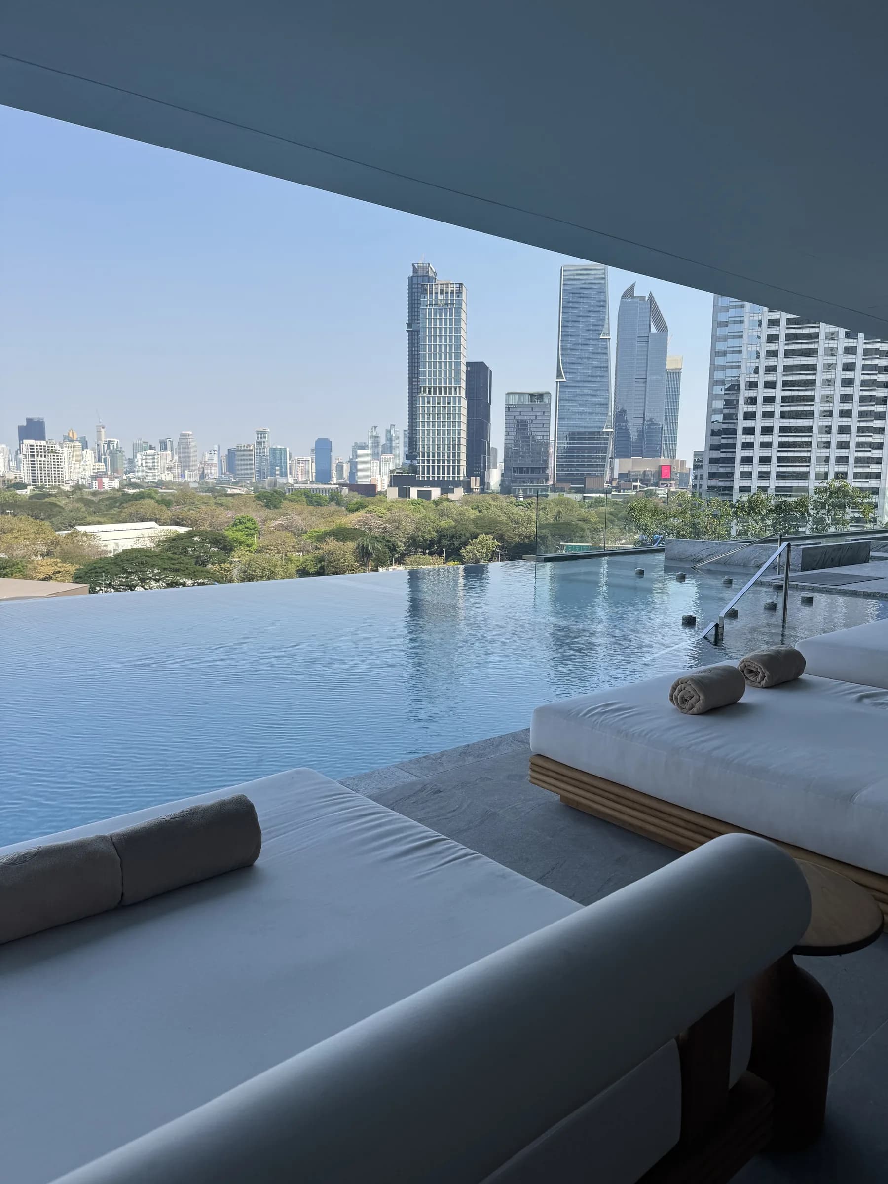 The pool daybed mattered because the stay was as much about resting by the park as swimming.