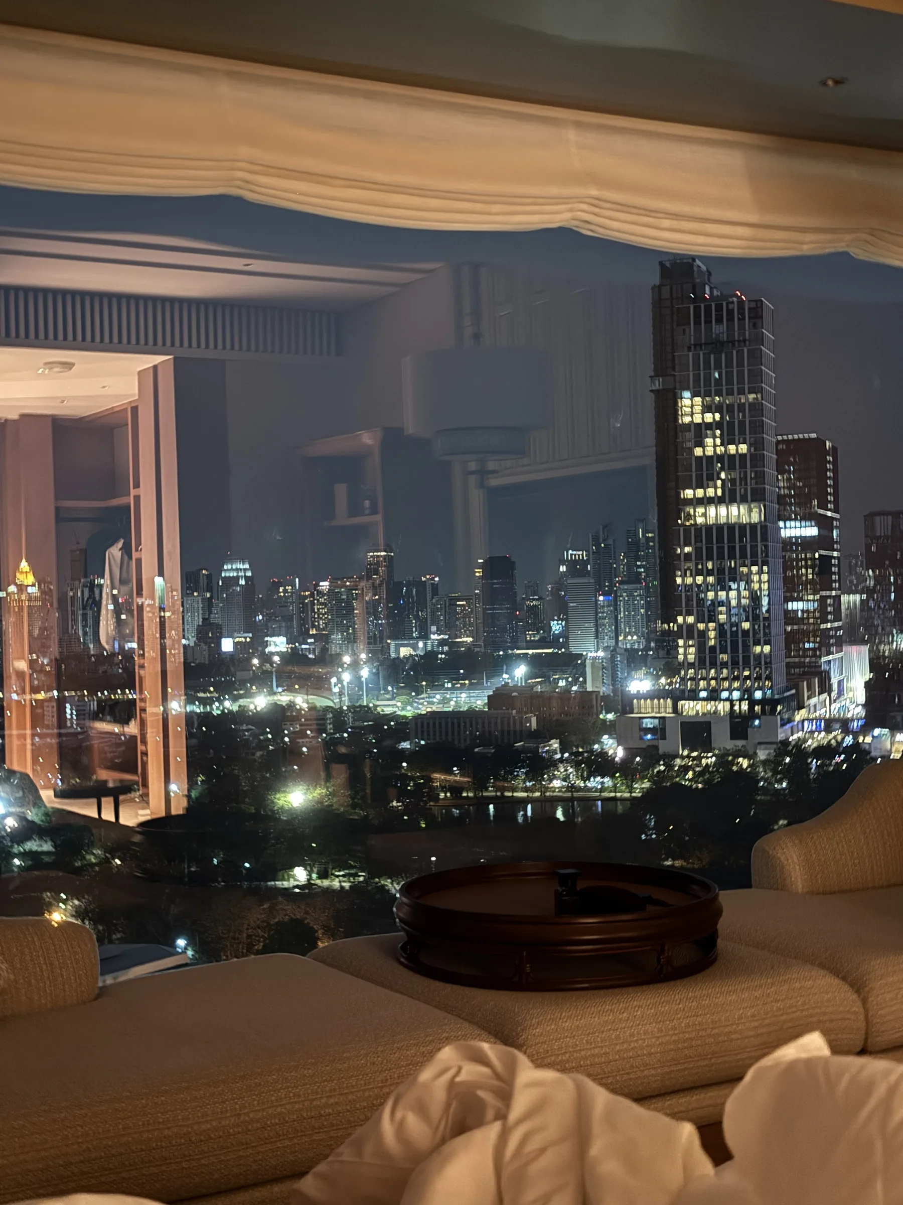 The night view from the room made the park-facing category work after sunset as well.